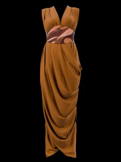 ANDREA IYAMAH ADI KNIT KAFTAN - CAMEL