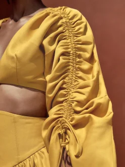 ANDREA IYAMAH INDA CROP TOP - GOLD