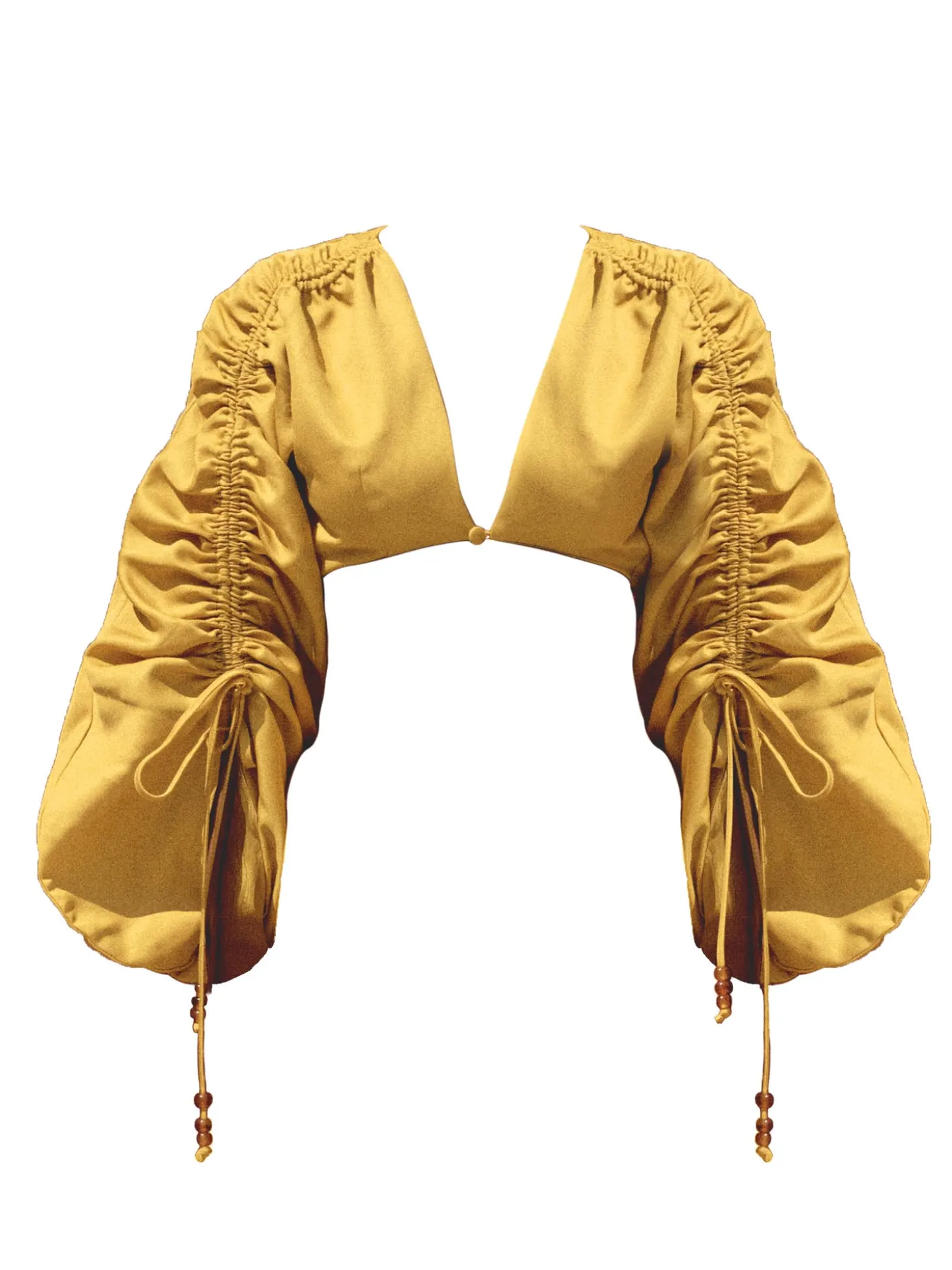 ANDREA IYAMAH INDA CROP TOP - GOLD