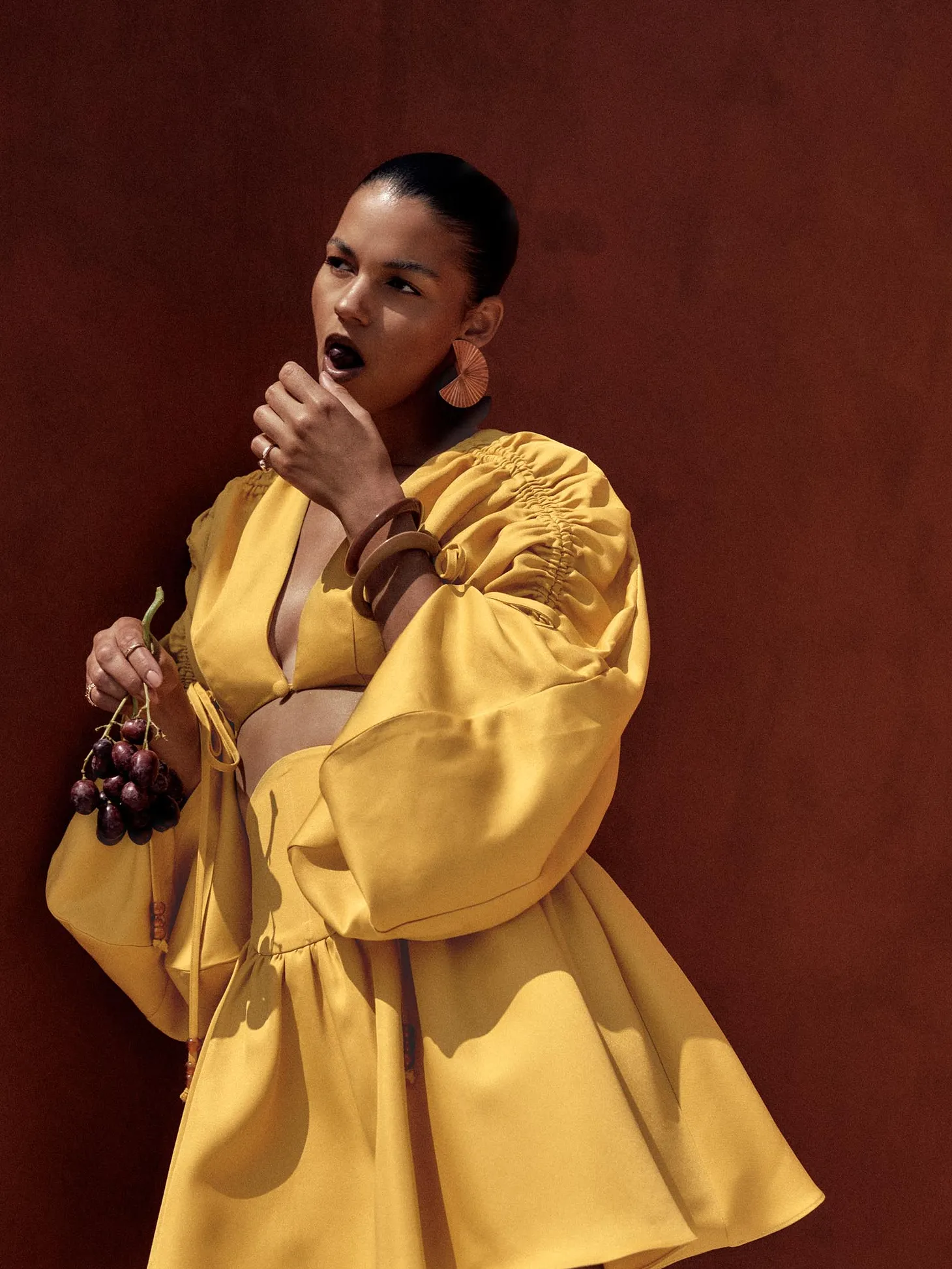 ANDREA IYAMAH INDA CROP TOP - GOLD
