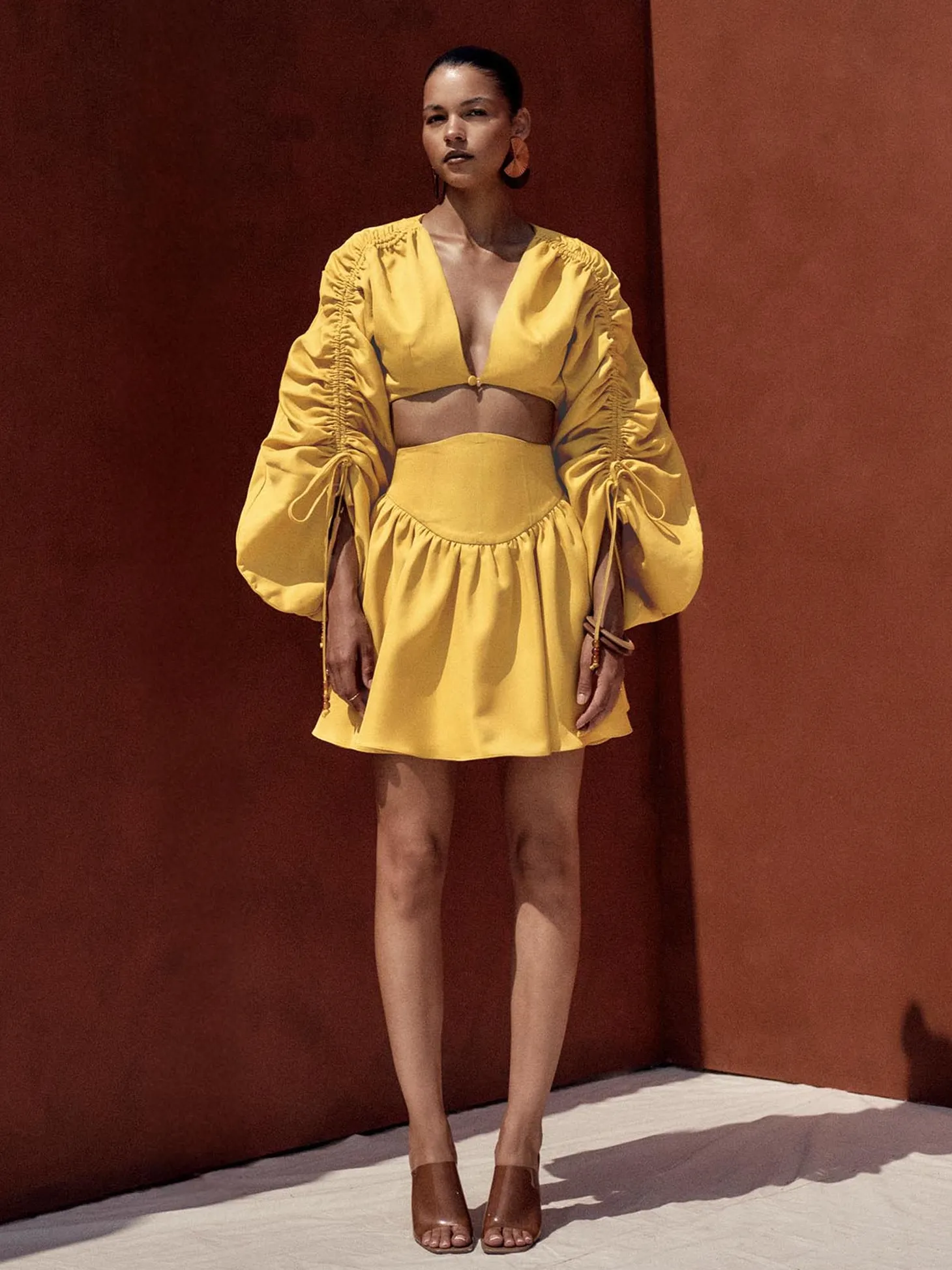 ANDREA IYAMAH INDA MINI SKIRT - GOLD