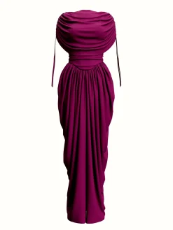 ANDREA IYAMAH KATU MESH DRESS - PLUM