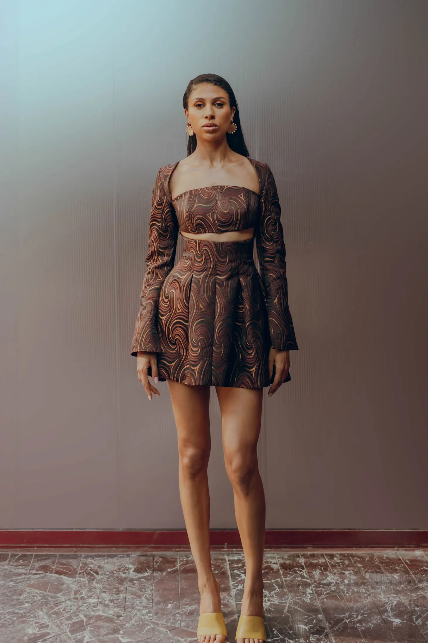 ANDREA IYAMAH NALA MINI DRESS - CORDA JACQUARD