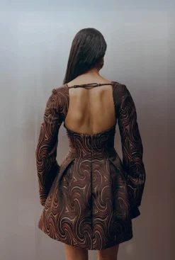 ANDREA IYAMAH NALA MINI DRESS - CORDA JACQUARD