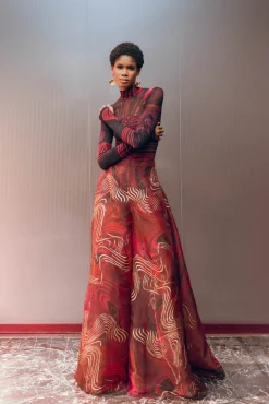 ANDREA IYAMAH ORO PANTS - CORDA FOIL PRINT