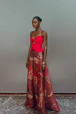 ANDREA IYAMAH ORO PANTS - CORDA FOIL PRINT