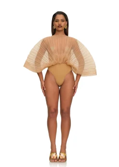 ANDREA IYAMAH SOMBRA BODYSUIT - DUST