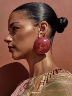 ANDREA IYAMAH TARA EARRING - RASPBERRY