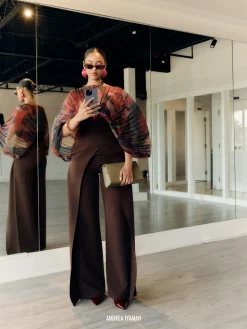 ANDREA IYAMAH VIRA PANTS - COFFEE